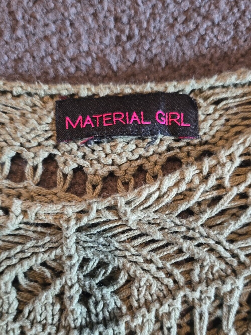 Material Girl Green Crochet Camisole - Picture 2 of 3